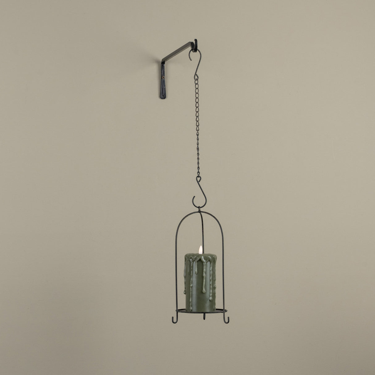 Metal Hanging Candle Lantern with Hook