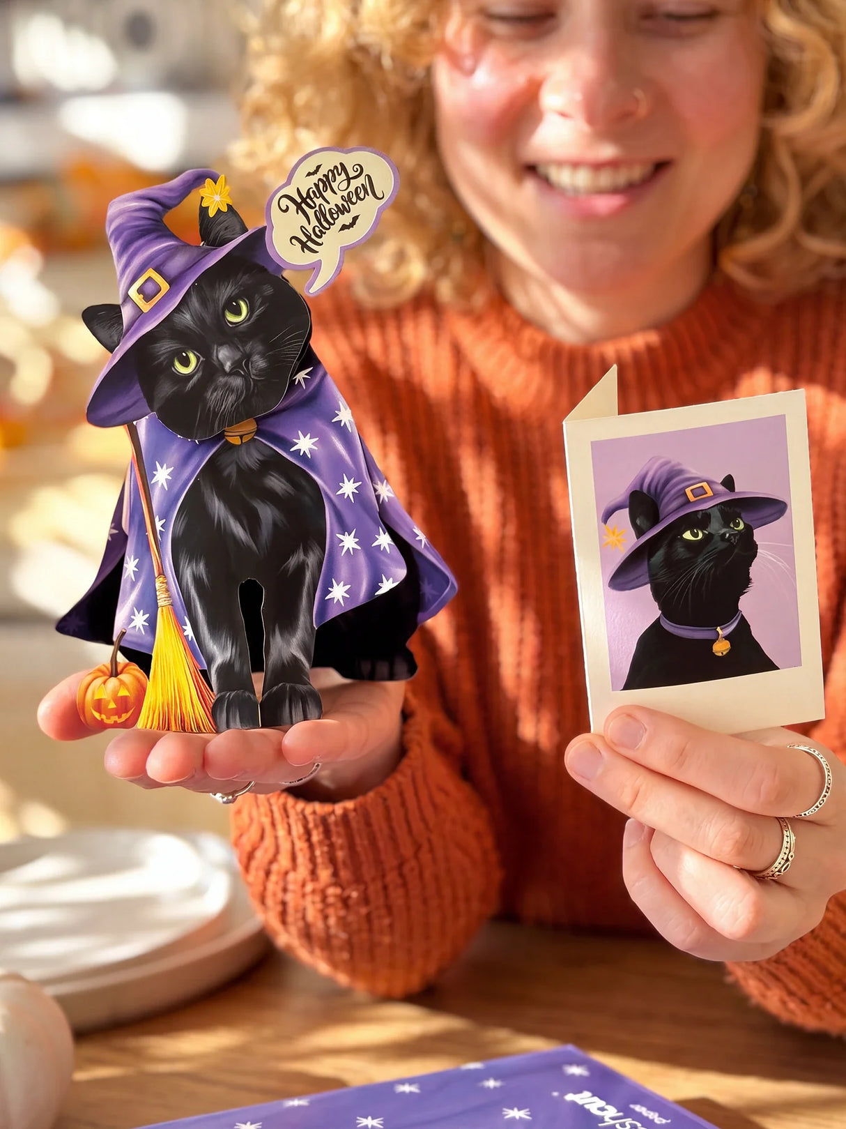 Mini Halloween Cat Pop-Up Card | FreshCut Paper