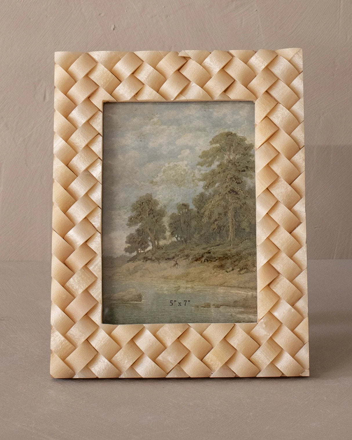 Ivory Woven Resin Picture Frame | Holds 5x7 Photo