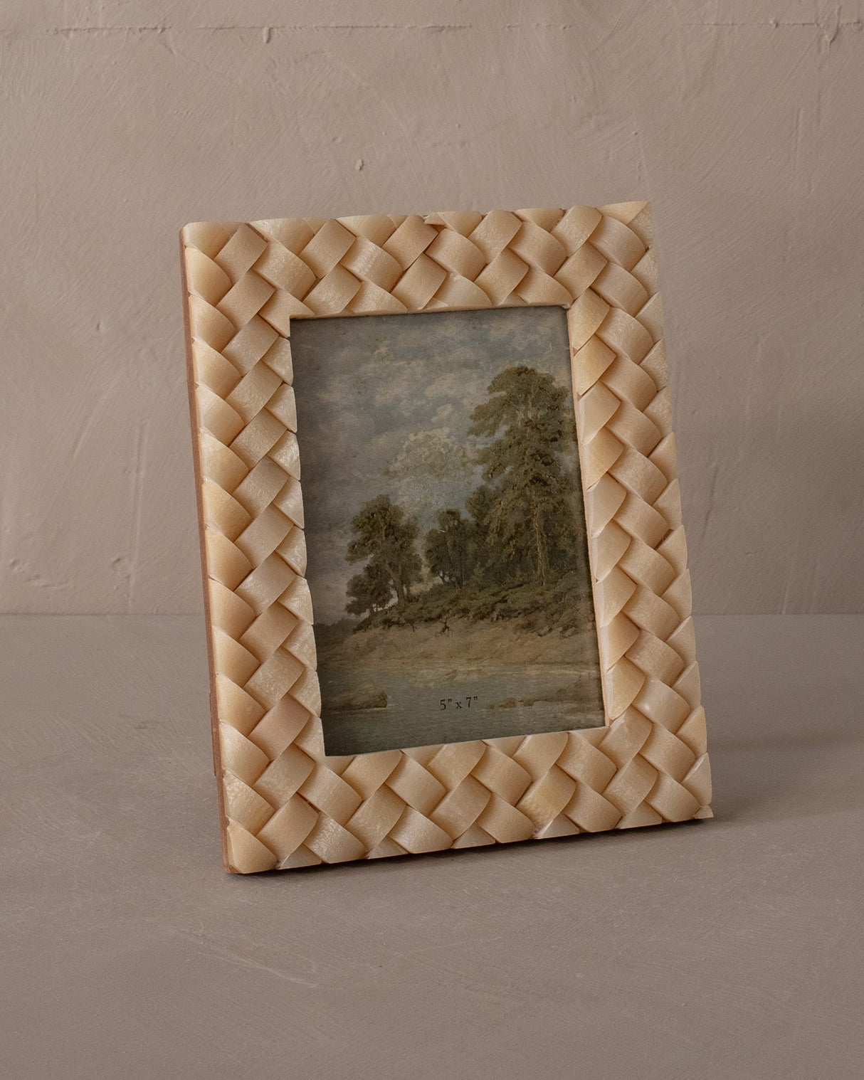 Ivory Woven Resin Picture Frame | Holds 5x7 Photo