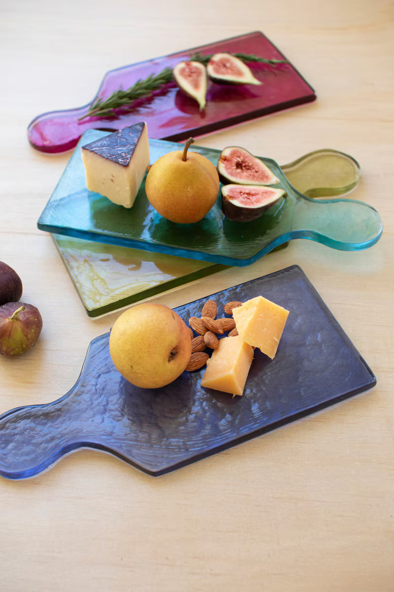 Colored Glass Cheese Board