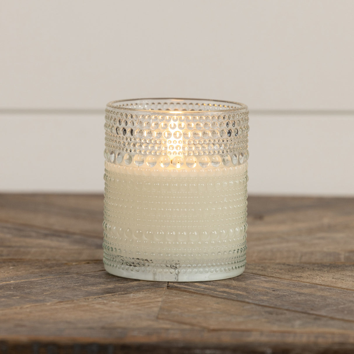Clear Dotted Bubble Glass 3D Flame LED Candle | 2 Sizes
