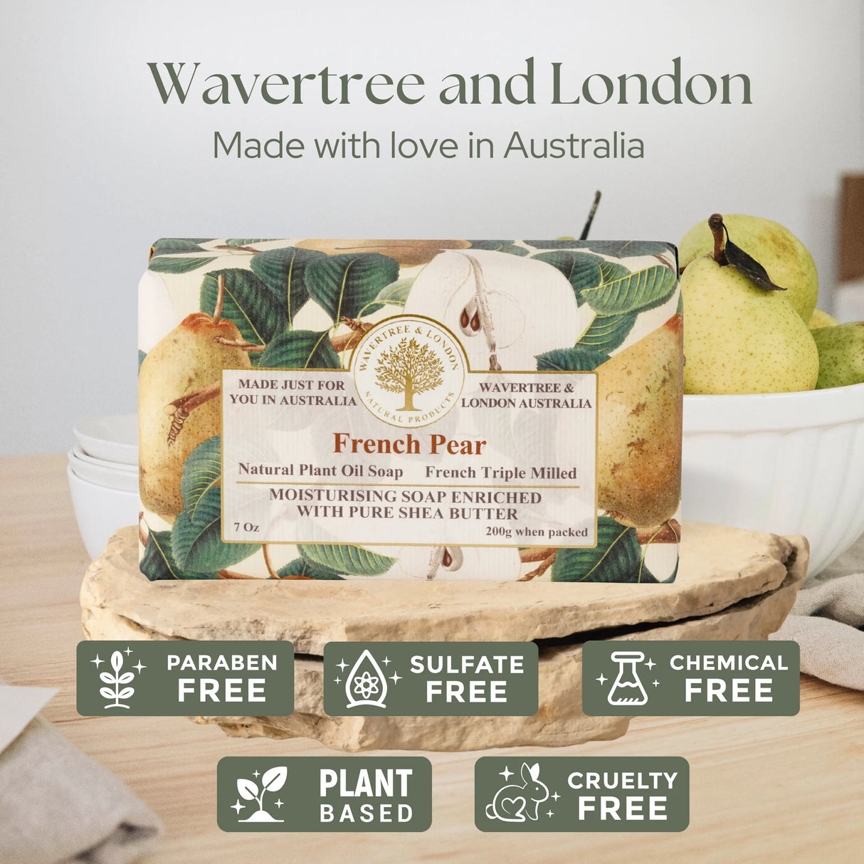 French Pear Triple-Milled Soap Bar | Wavertree & London