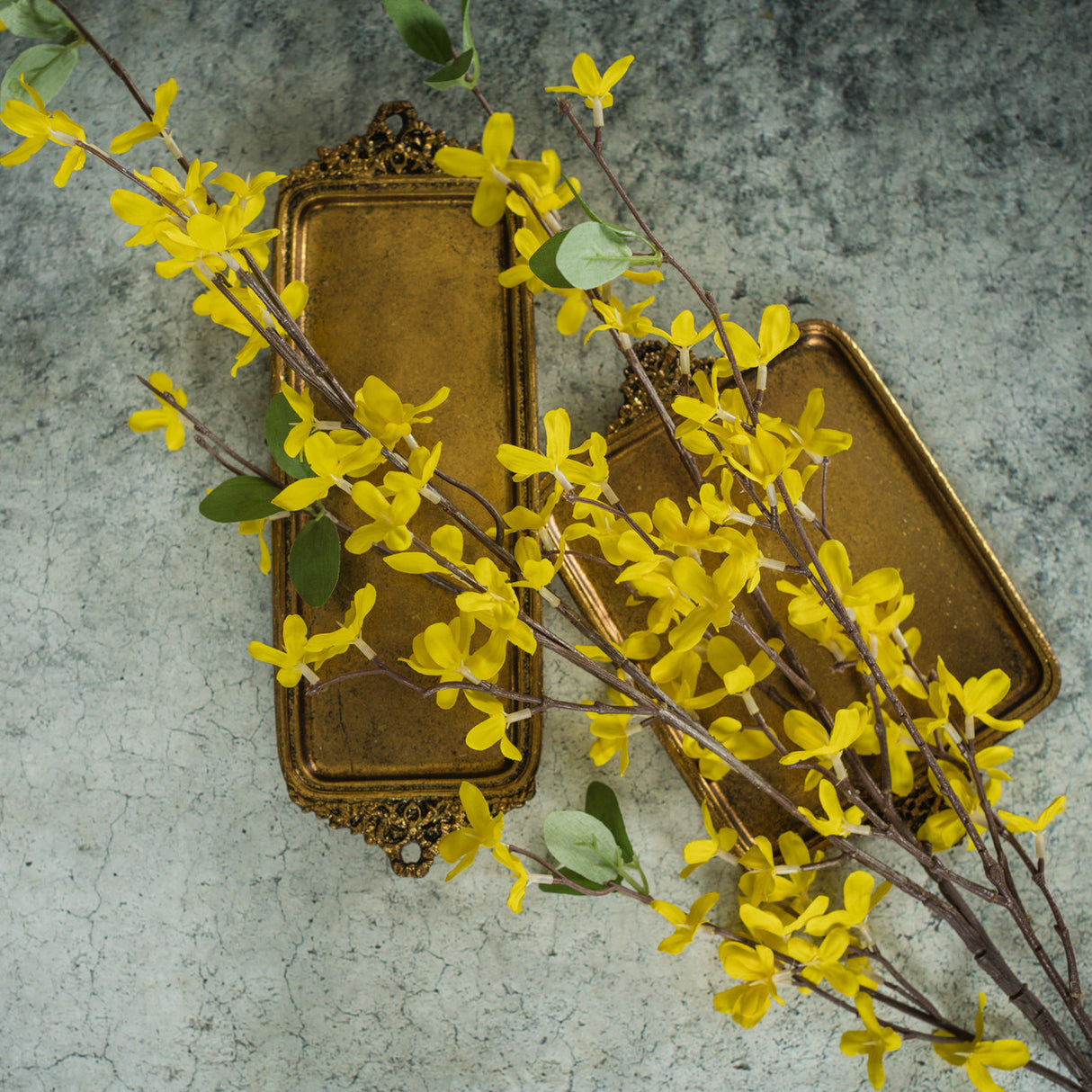 Faux Yellow Forsythia Stem