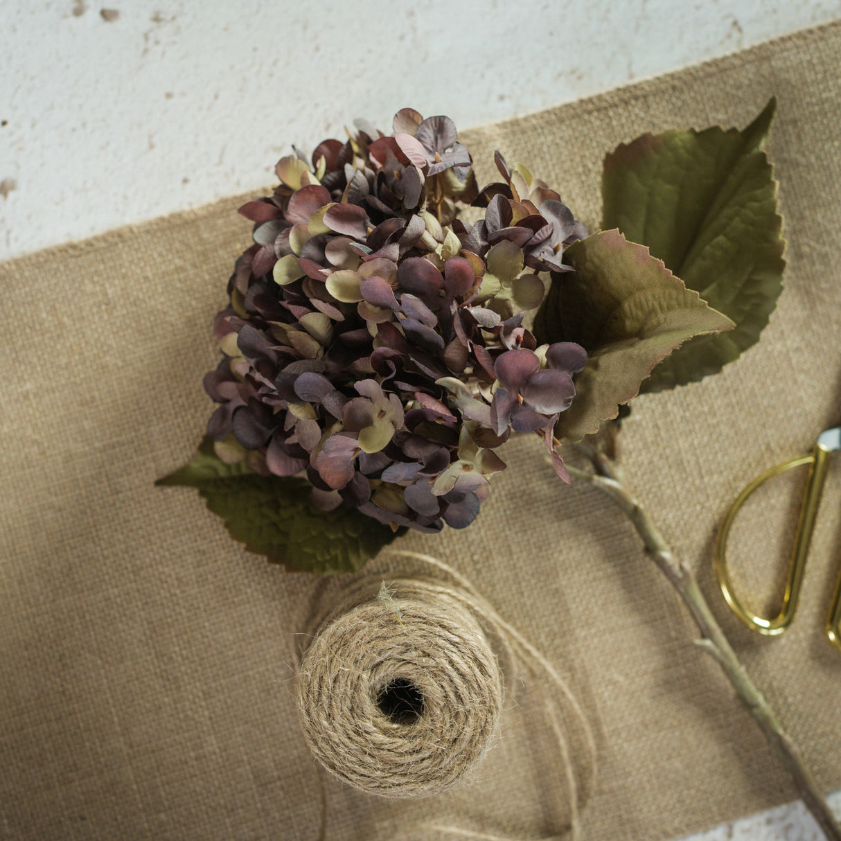 Beige & Purple Hydrangea Spray