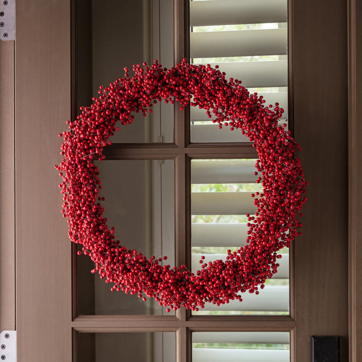 Red Wooden Bead Berry Wreath