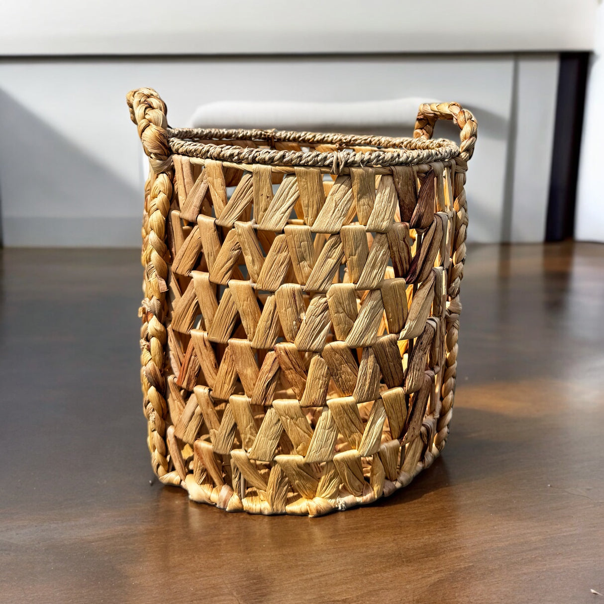 Woven Rattan Basket with Handles