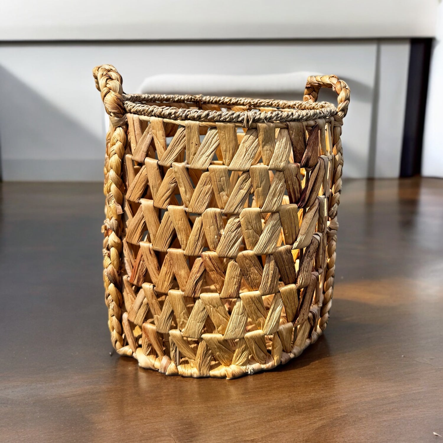 Woven Rattan Basket with Handles
