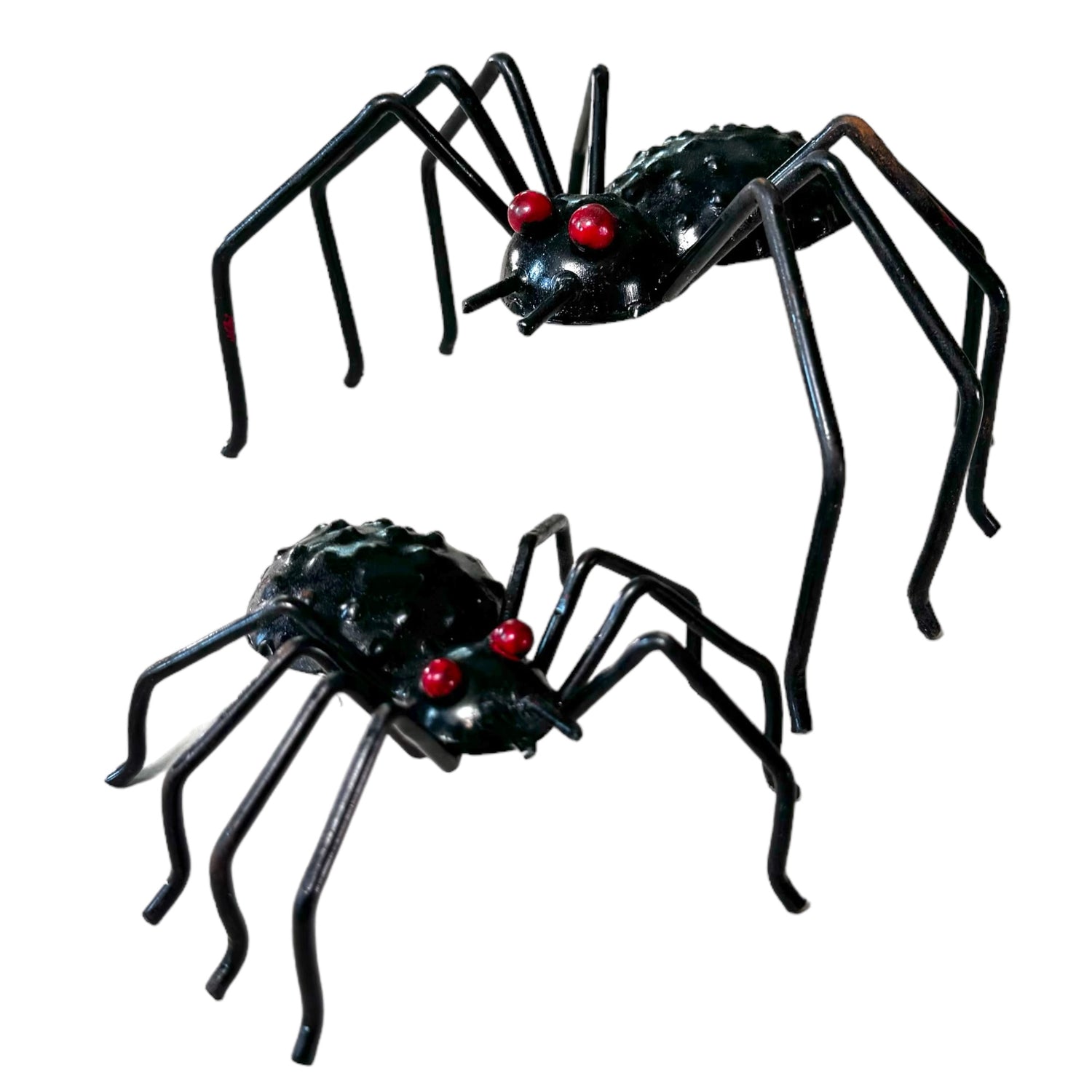 Recycled Metal Black Spiders