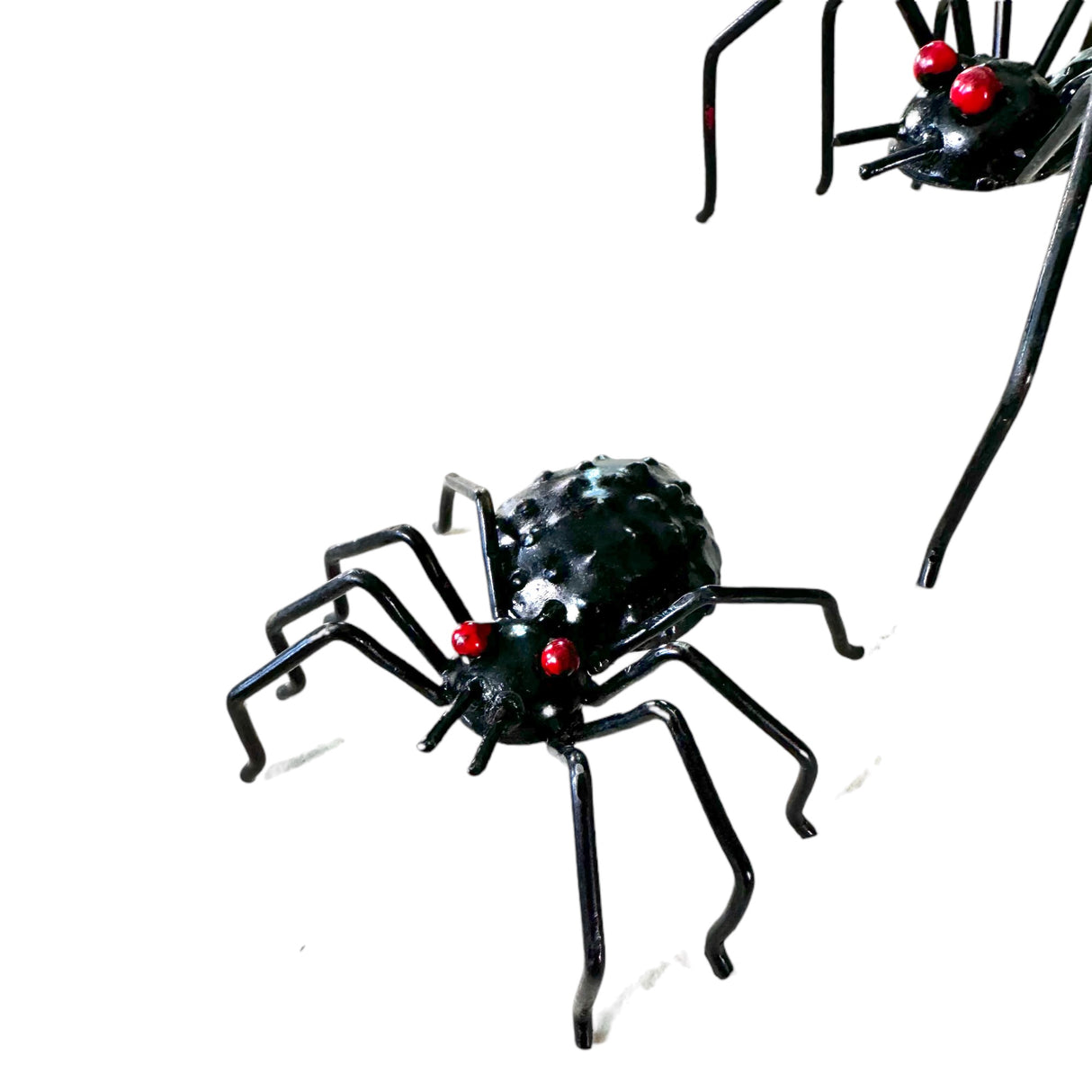 Recycled Metal Black Spiders