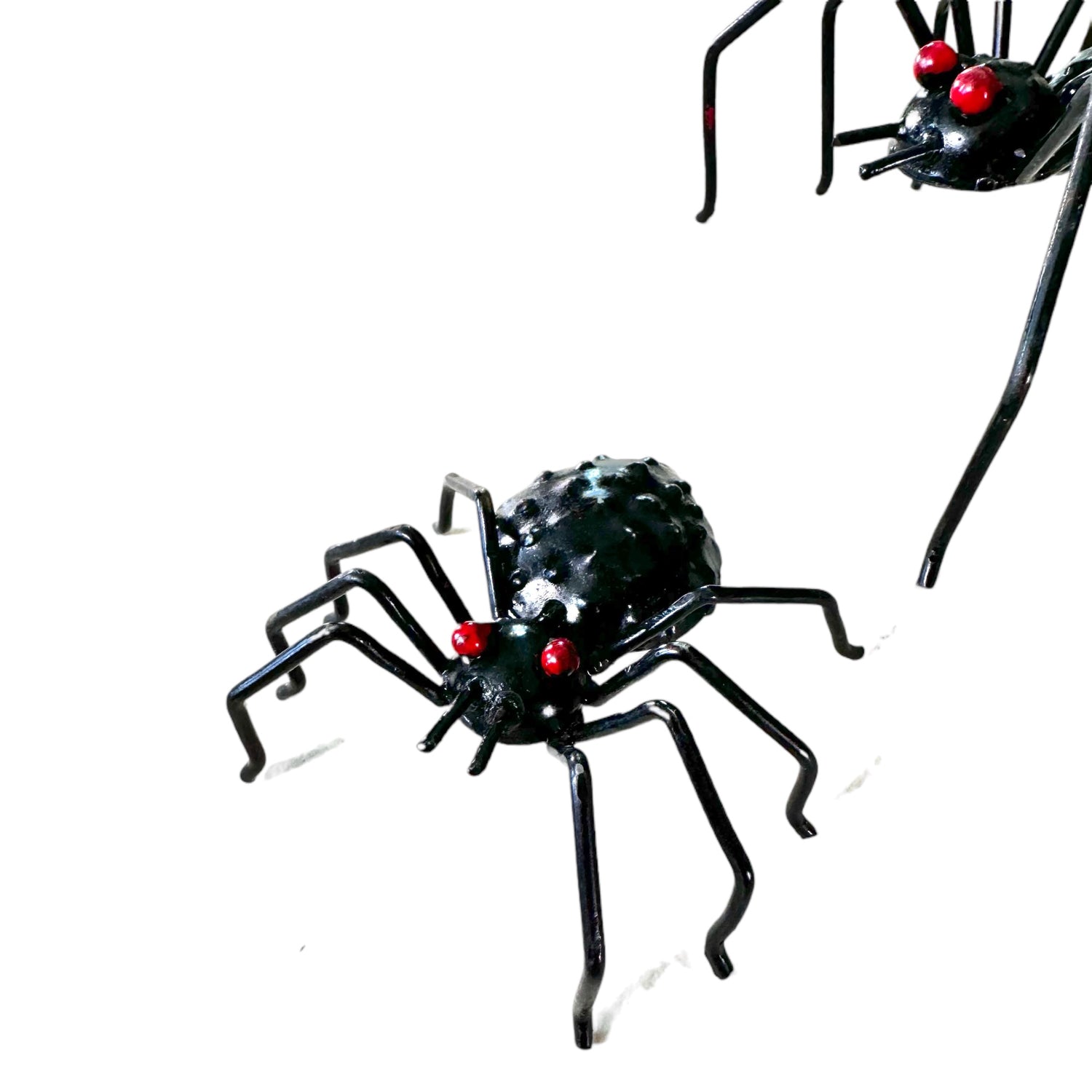 Recycled Metal Black Spiders