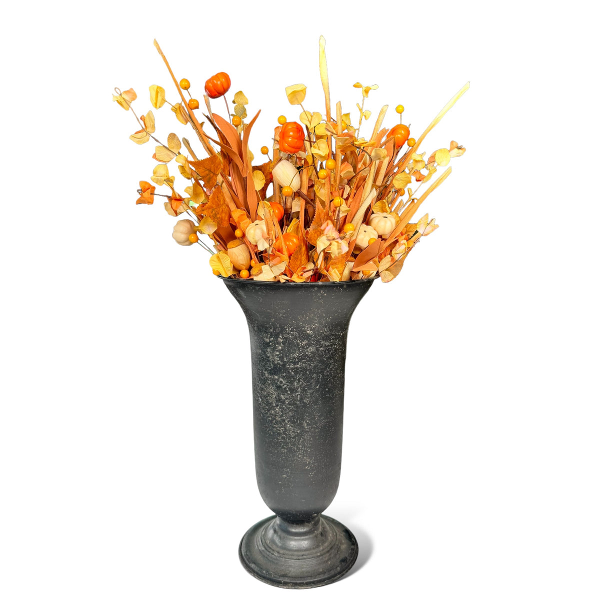 Black Distressed Metal Vase