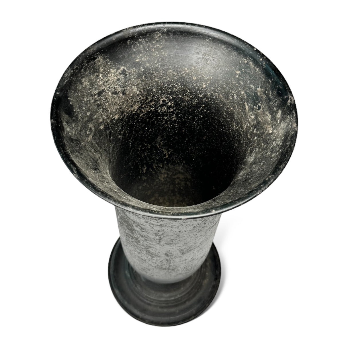 Black Distressed Metal Vase