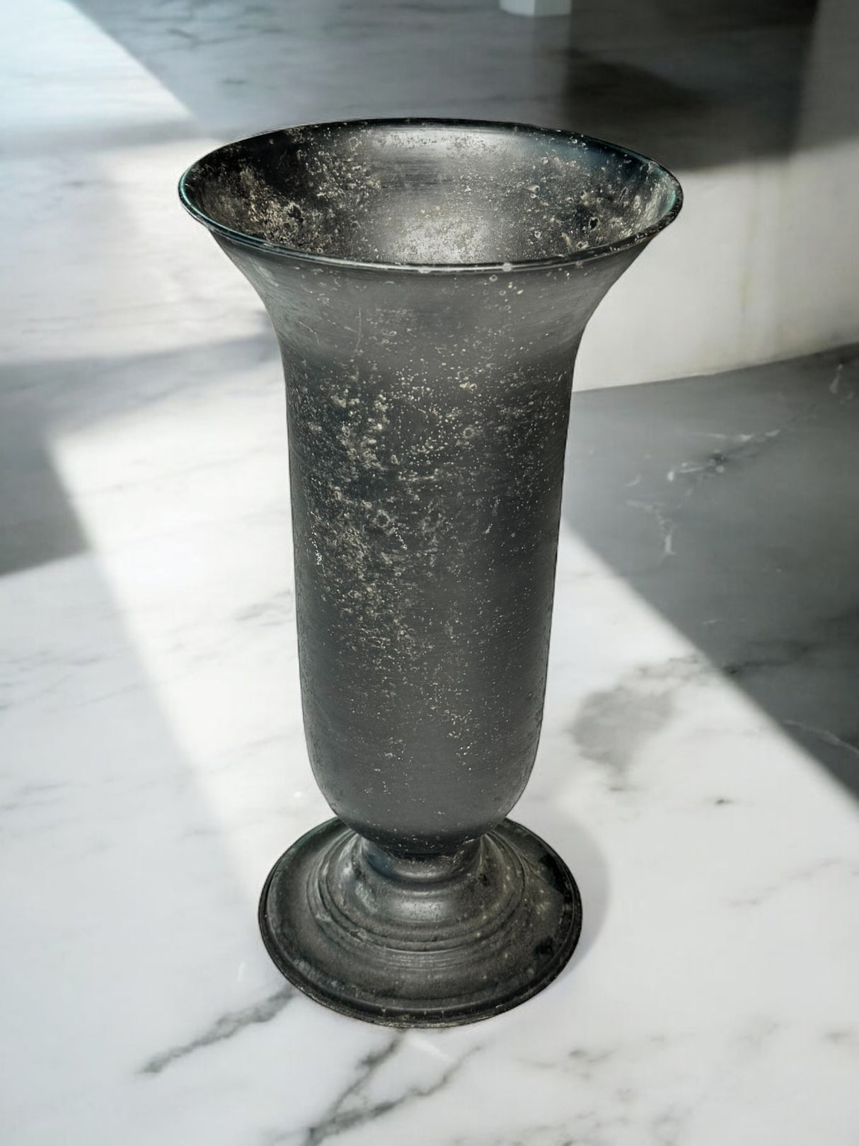 Black Distressed Metal Vase