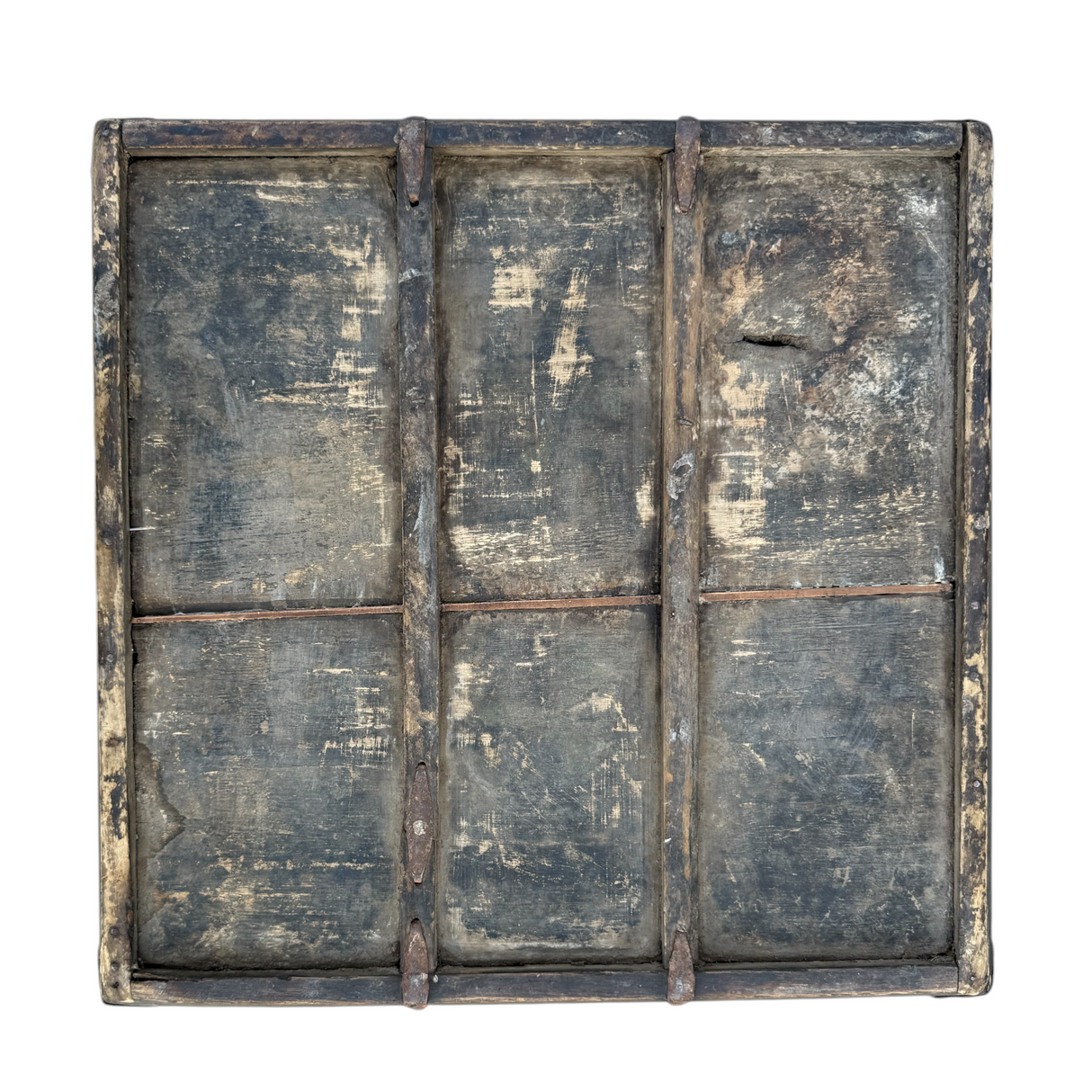 Vintage Hand-Carved Square Wood Tea Tray