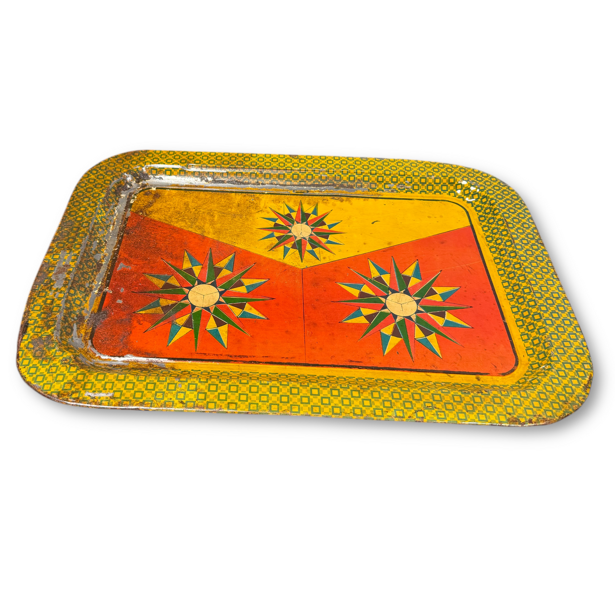 Vintage Found Metal Tray with Distressed Finish