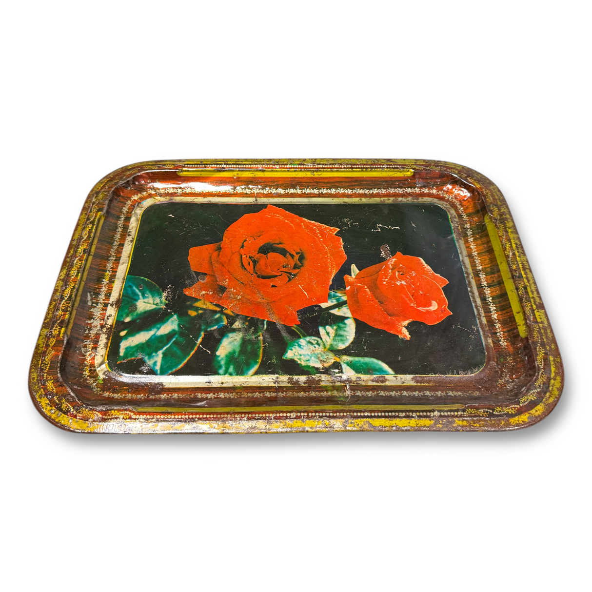 Vintage Found Metal Tray with Distressed Finish