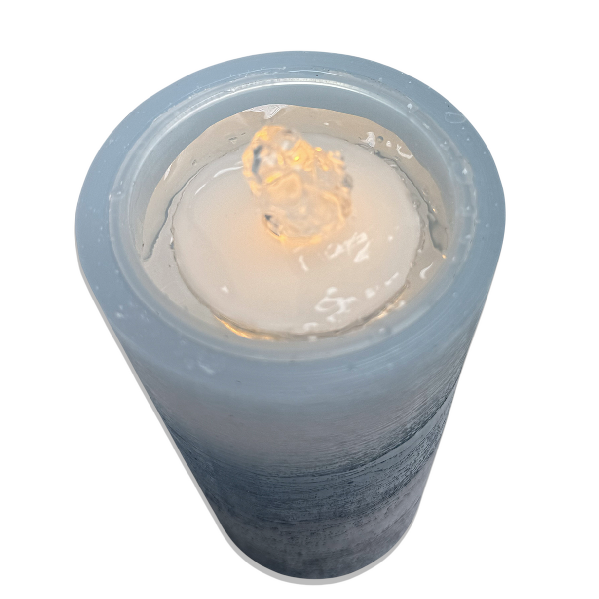 Blue Ombre LED Water Fountain Pillar Candle