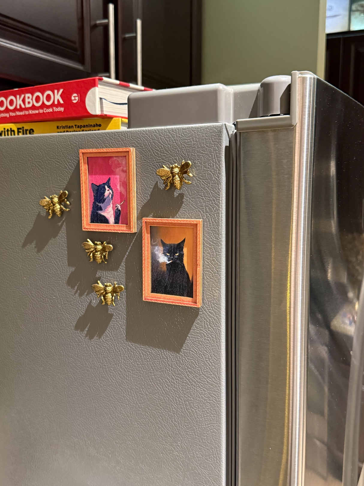 Smoking Cigarette Cat Fridge Magnet