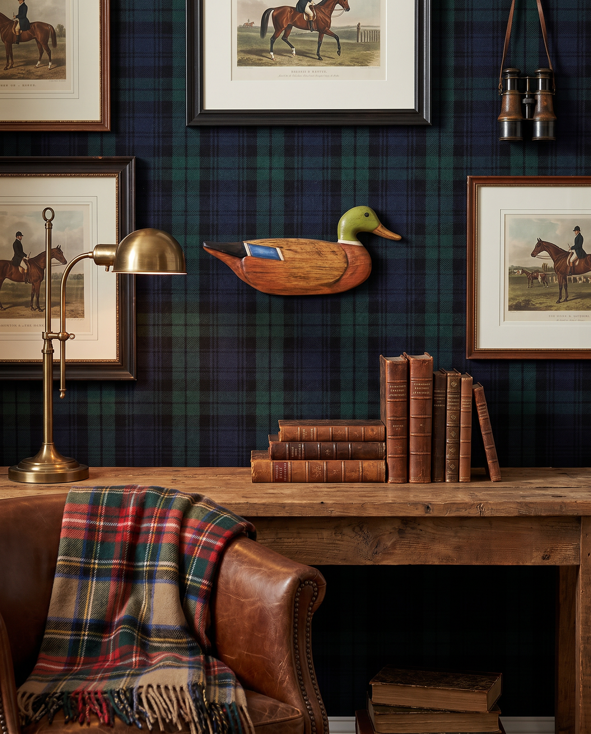 Hand-Painted Carved Wood Mallard Duck Wall Mount