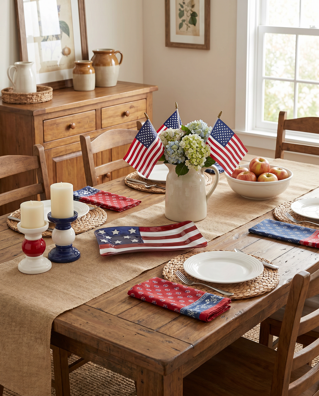 American Flag Glass Serving Plate