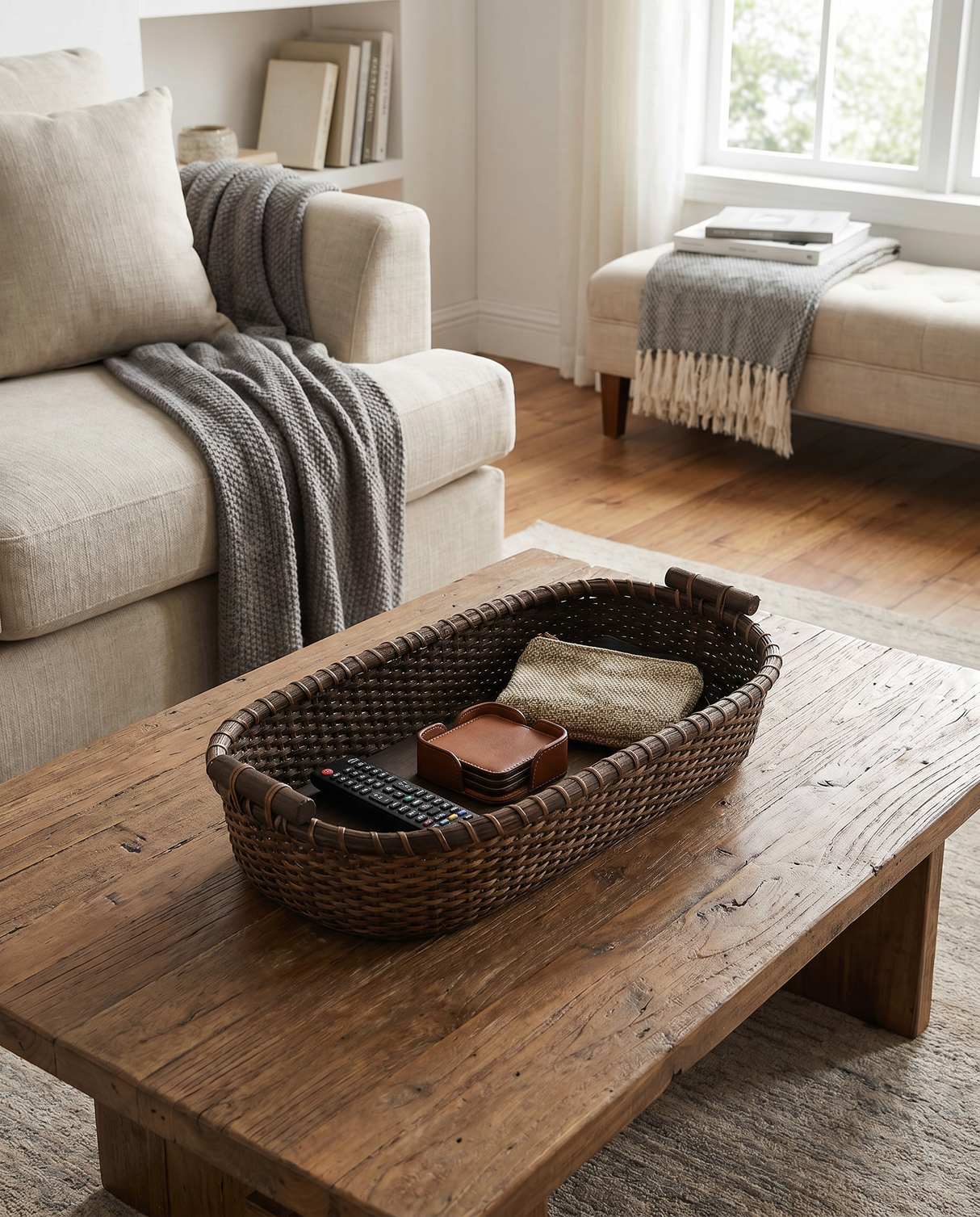 Handwoven Rattan Bread Basket