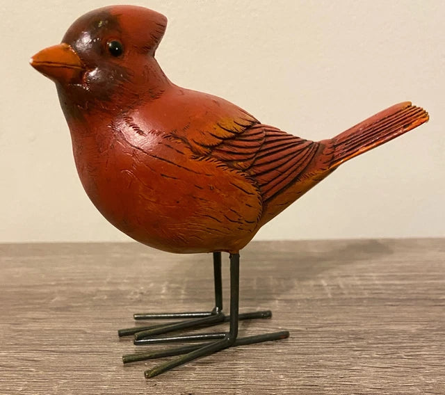 Red Cardinal Resin Bird Figurine