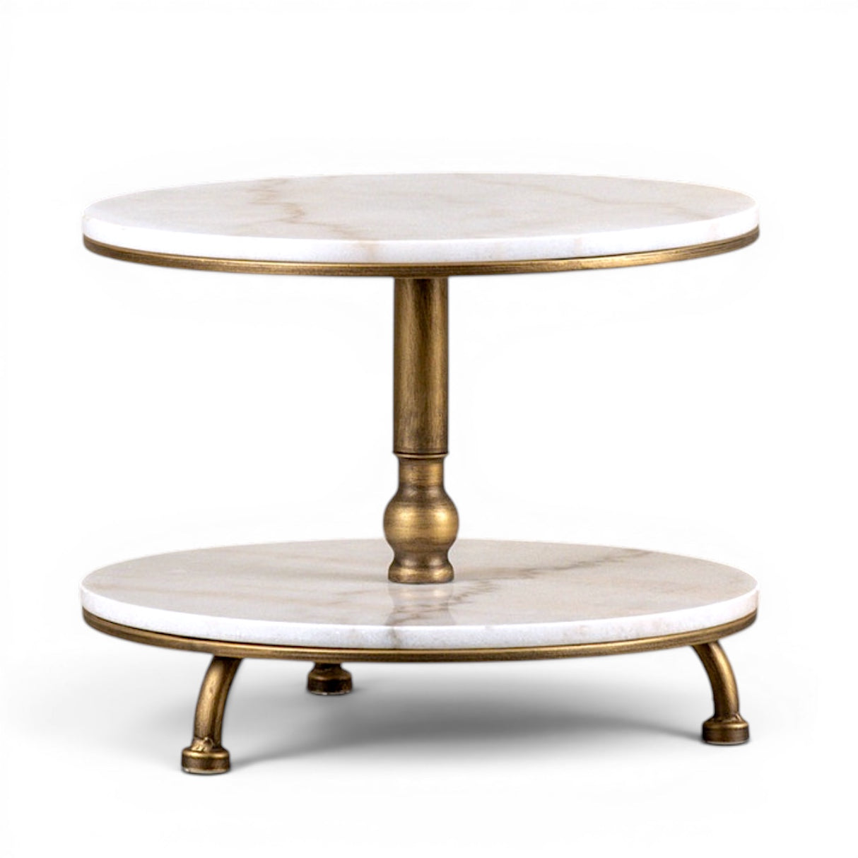 Gold & Marble Two-Tier Serving Riser