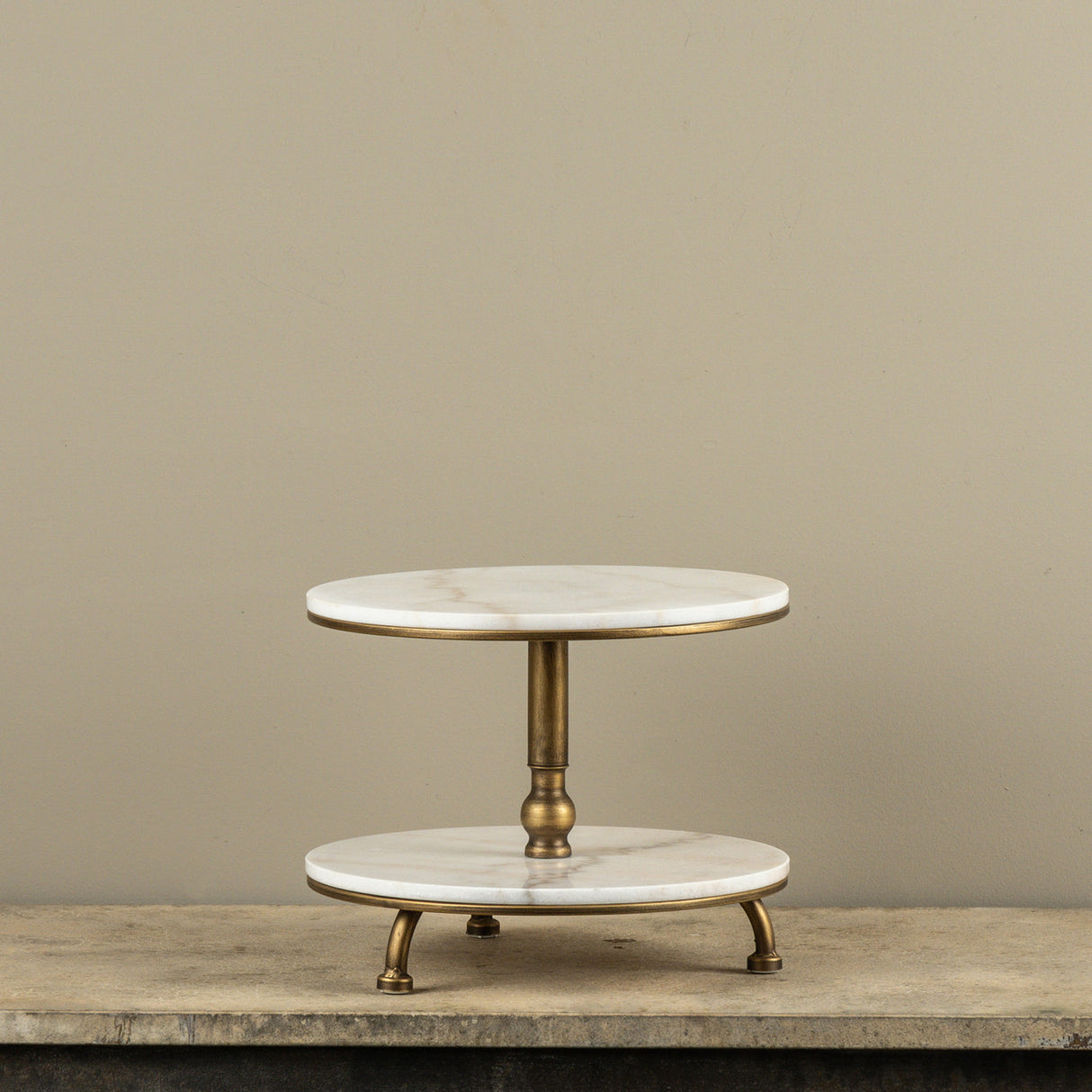 Gold & Marble Two-Tier Serving Riser