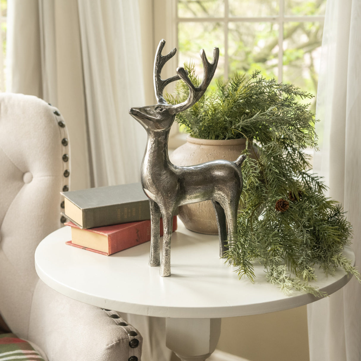 Pewter Aluminum Reindeer and Calf Figurines | 2 Styles