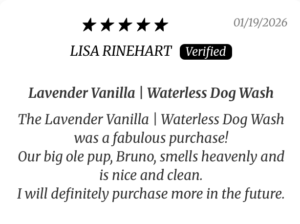 Lavender Vanilla Waterless Dog Wash Spray | Mixologie