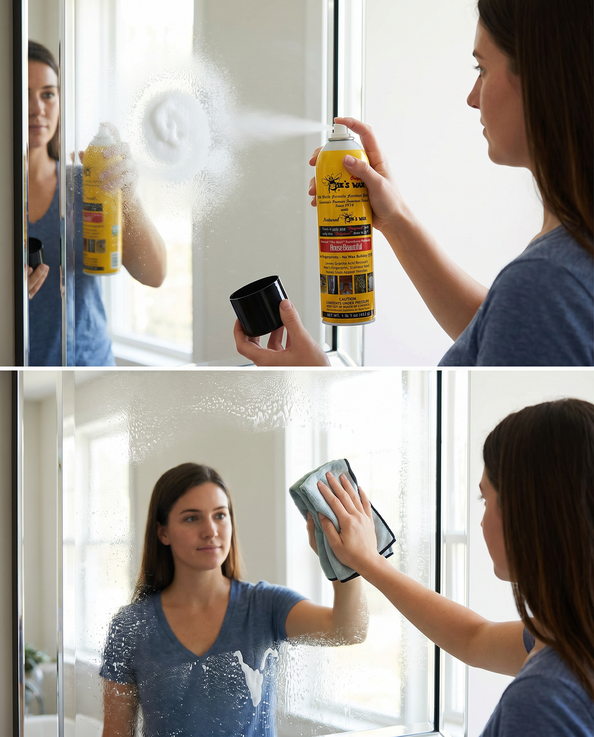 bee's wax polish for cleaning mirrors