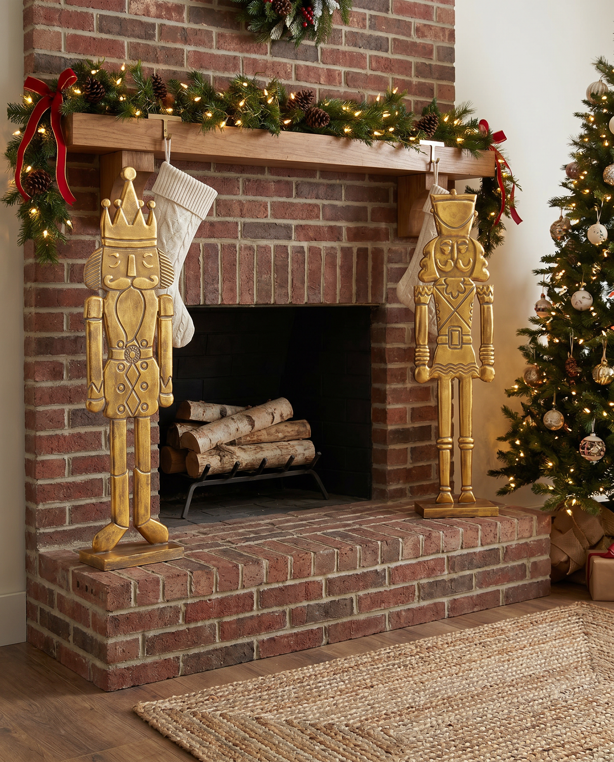 Oversized Antique Gold Metal Nutcracker