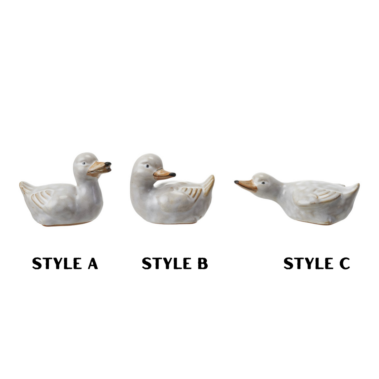Vintage-Inspired Stoneware Ceramic Ducklings | 3 Styles