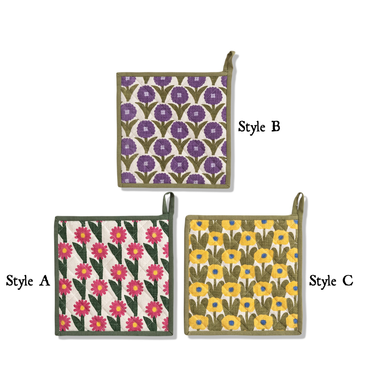 Floral Cotton Slub Pot Holder
