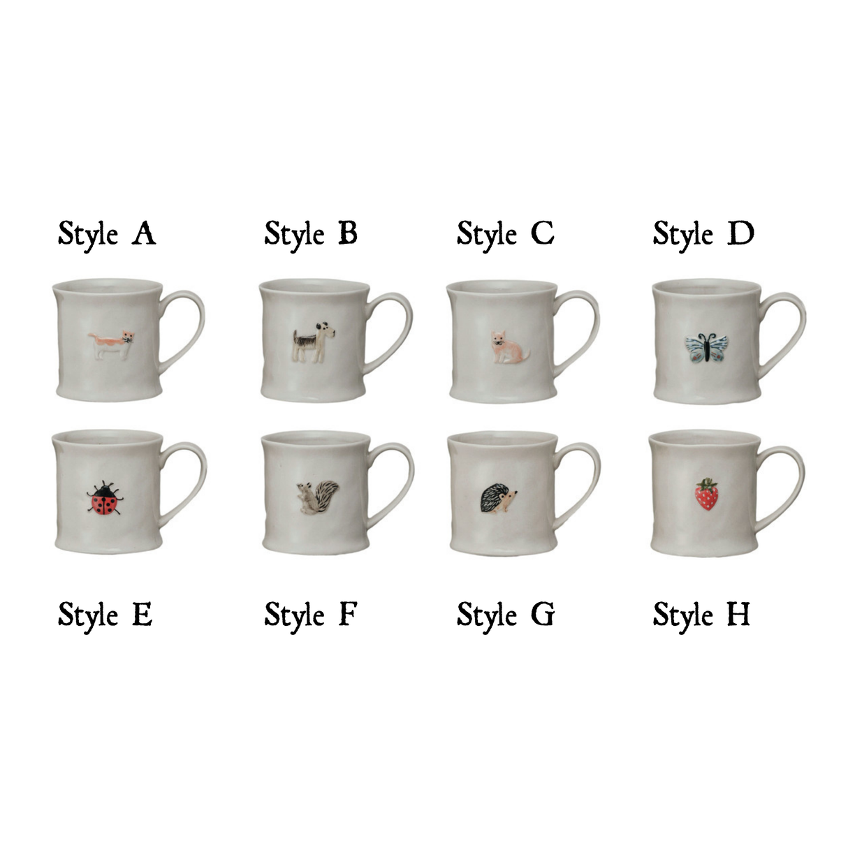 Animal & Fruit Mini Embossed Ceramic Mug