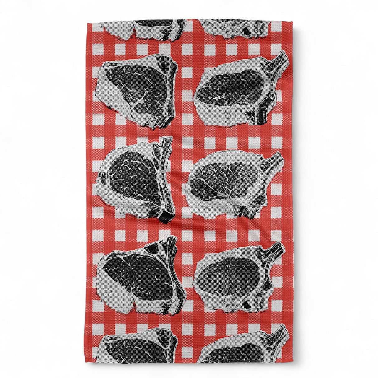 Butchers Meat Gingham Geometry Tea Towel
