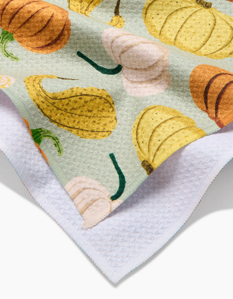 Pumpkins & Gourds Geometry Tea Towel