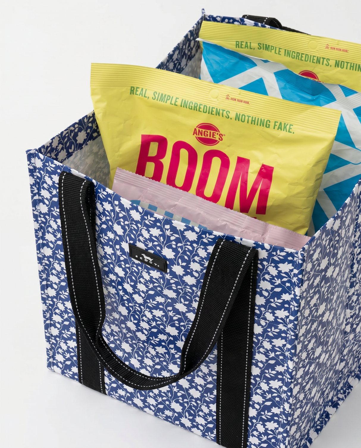 Blue Floral Blooms Bagette Market Tote | Scout Bags