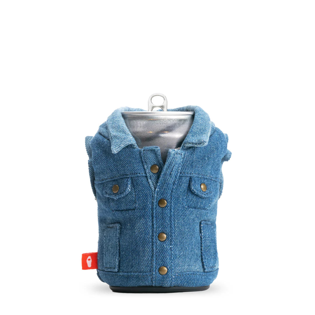 The Denim Vest Merca Insulated Can Cooler | Puffin Drinkwear