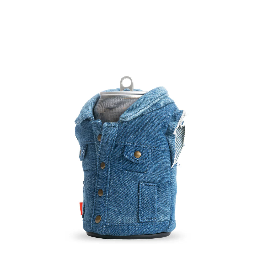 The Denim Vest Merca Insulated Can Cooler | Puffin Drinkwear