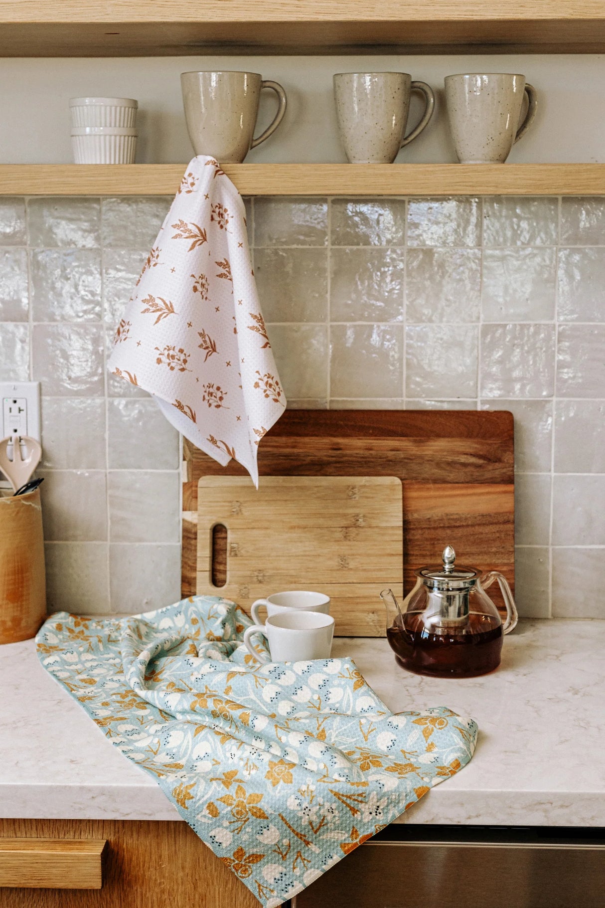 Tweet Tweet Bird Geometry Tea Towel