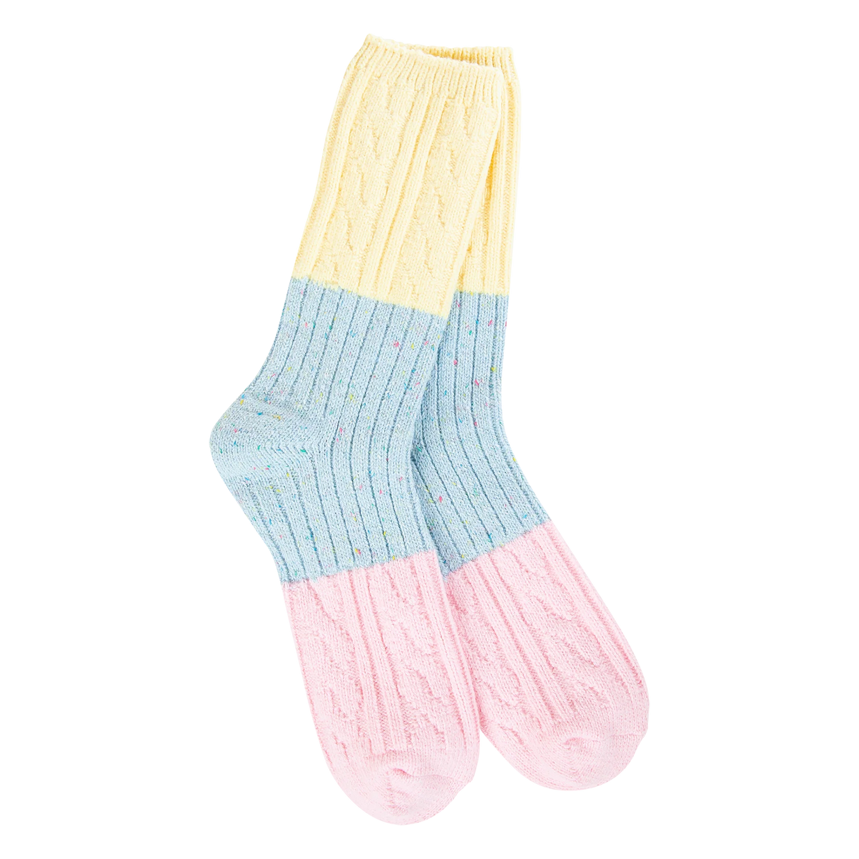 Confetti Women's Cable Crew Socks