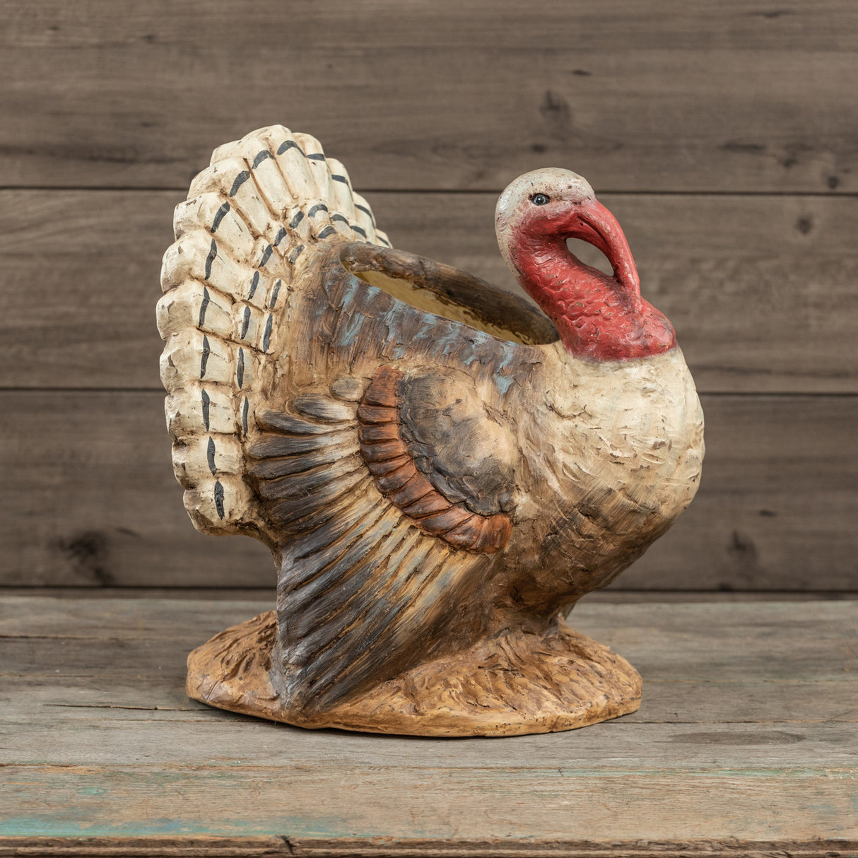 vintage paper mache turkey bucket by ragon house