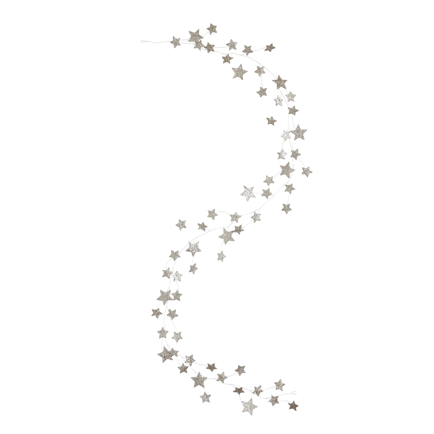 Silver Glitter Paper Star Garland