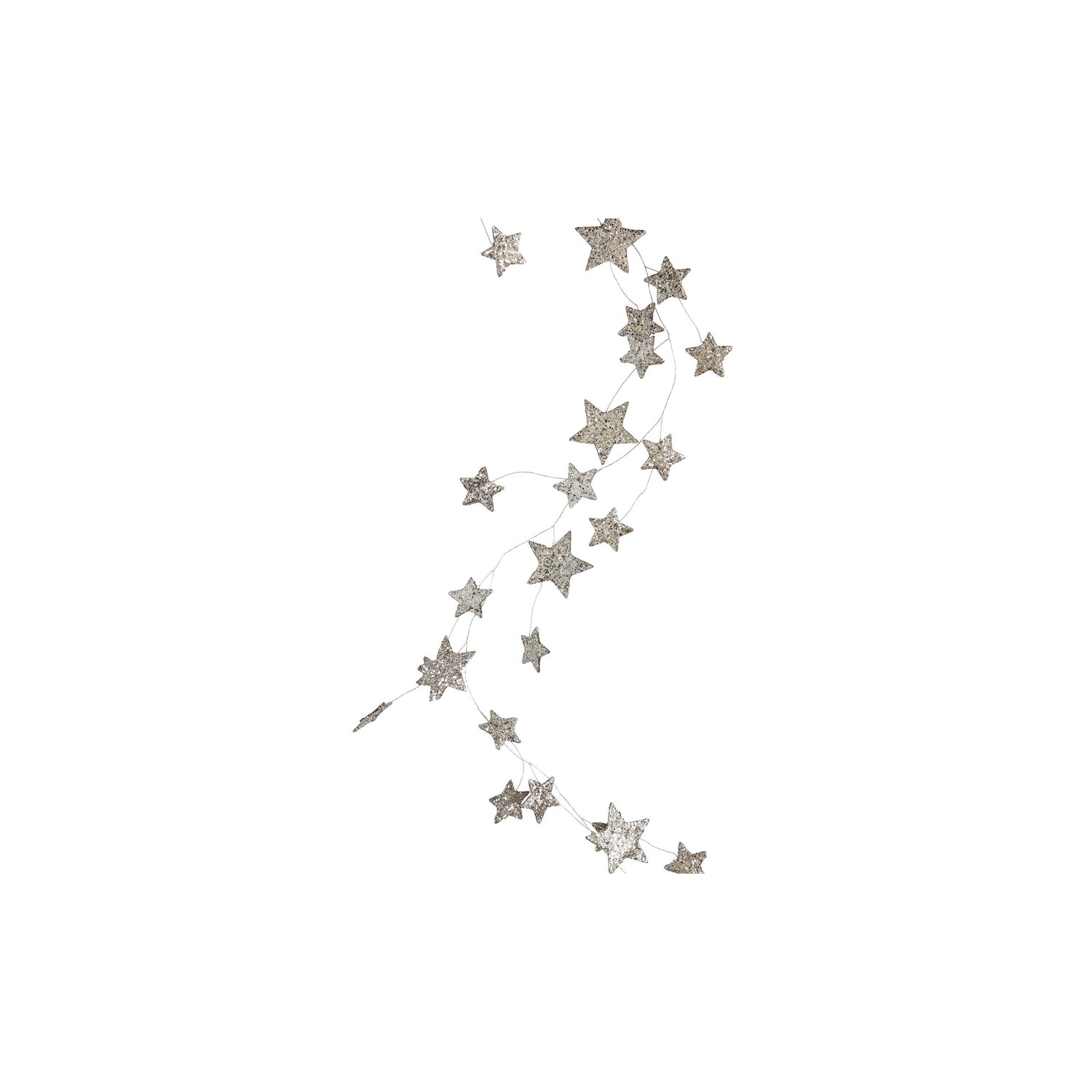 Silver Glitter Paper Star Garland