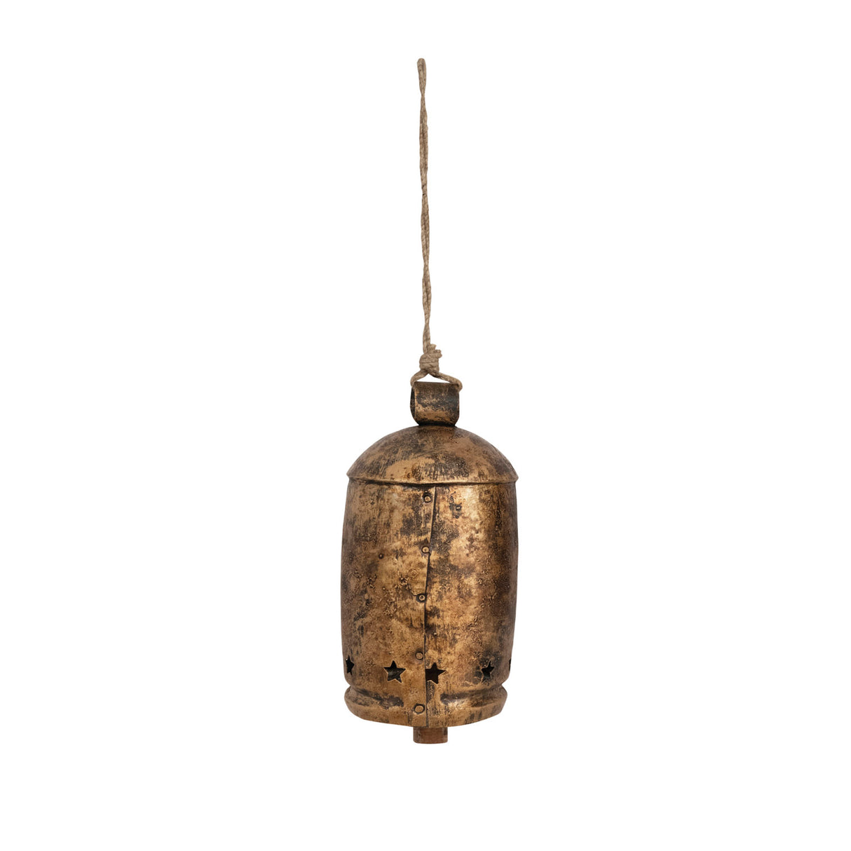 Antique Gold Metal Bell with Star Cut-Outs | 3 Sizes