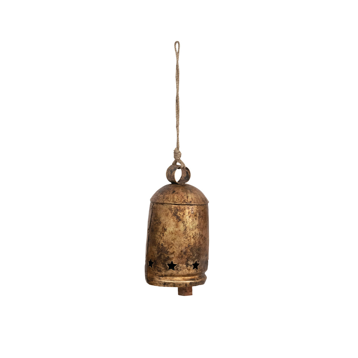 Antique Gold Metal Bell with Star Cut-Outs | 3 Sizes
