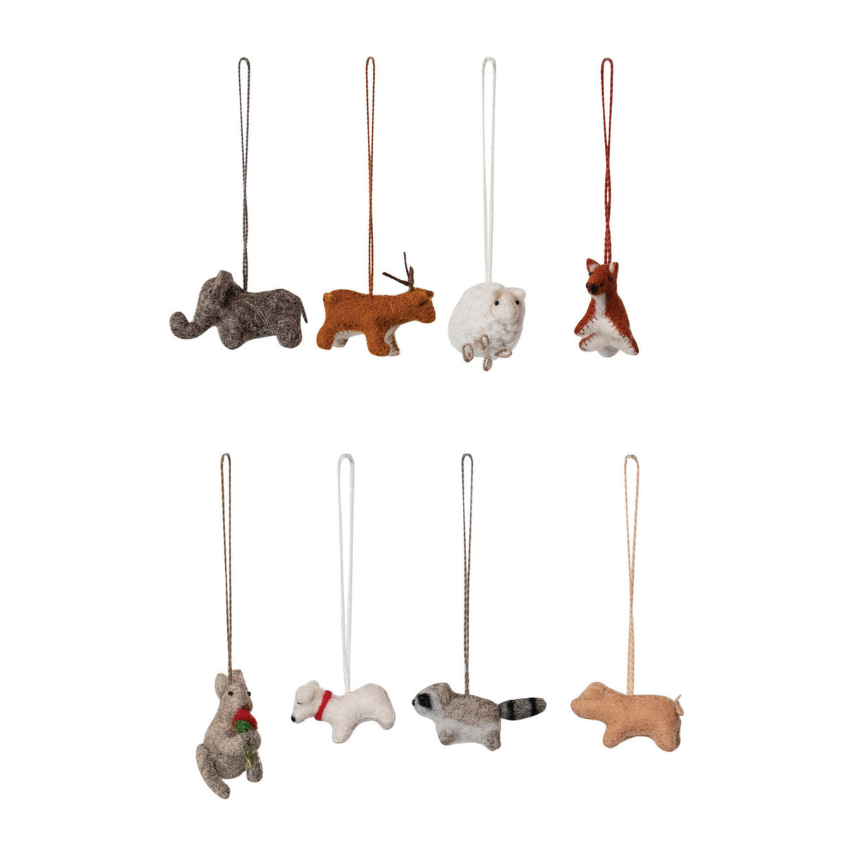 Handmade Wool Felt Animal Ornaments