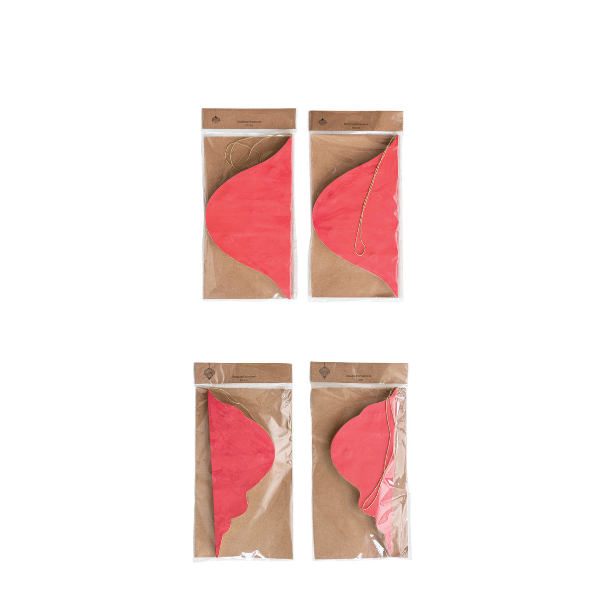 Red & White Recycled Paper Honeycomb Ornament | 2 Styles